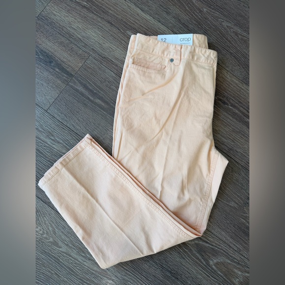 J. Jill Pants - NWT J Jill Crop Authentic Fit Cotton Women’s Pant Bisque Color Size 12 Stretch